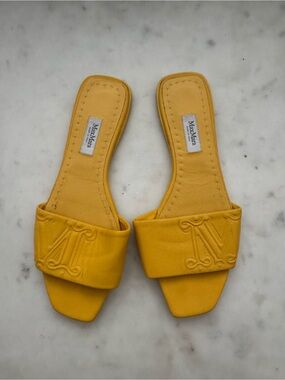 MaxMara Women’s Yellow Slide Sandals